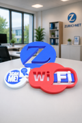 3D WLAN-Logo mit QR-Code