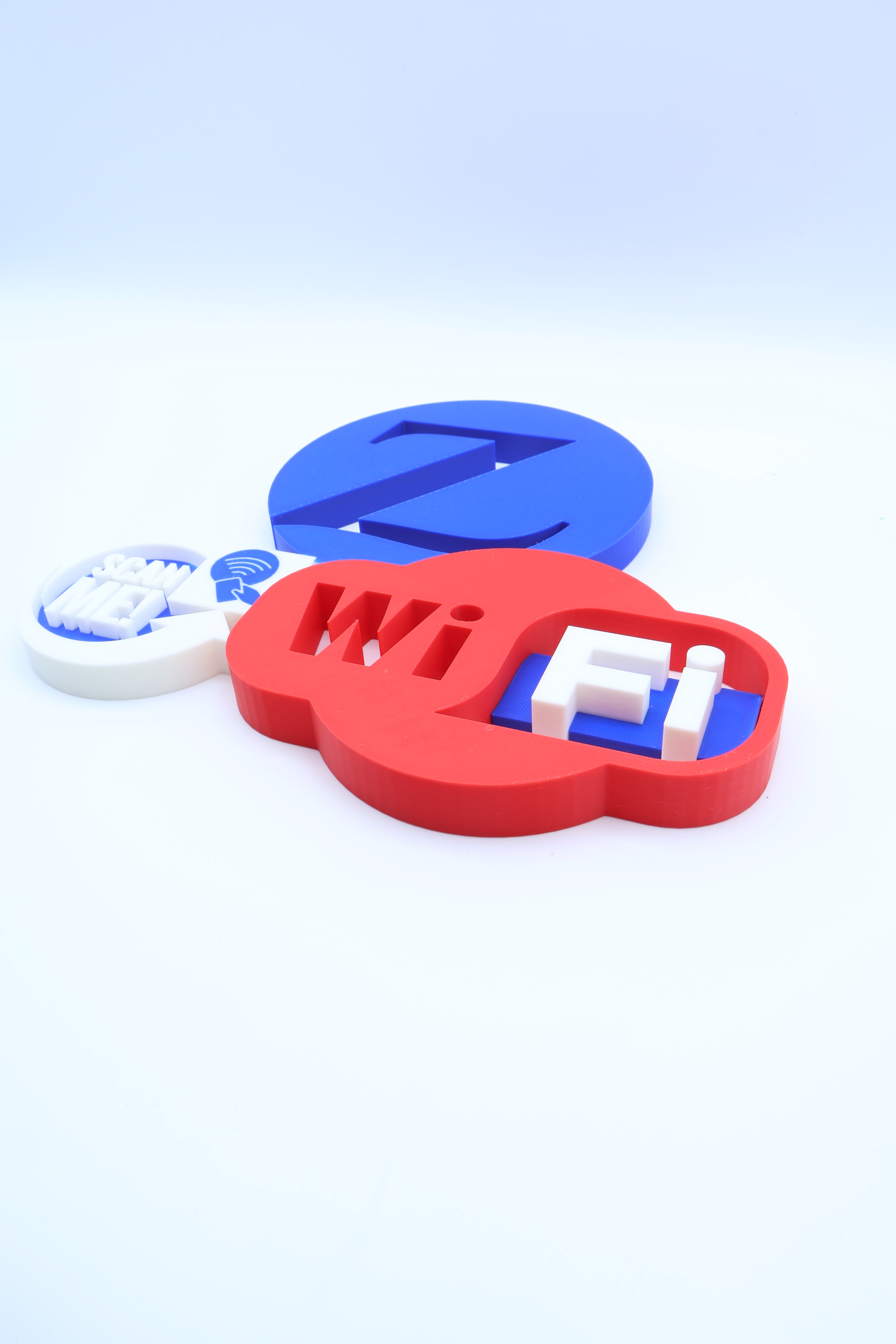 3D WLAN-Logo mit QR-Code