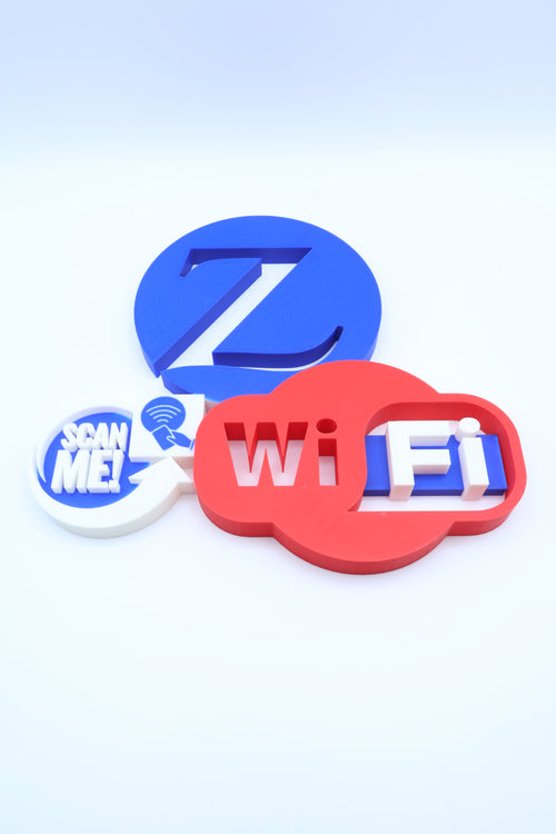 3D WLAN-Logo mit QR-Code